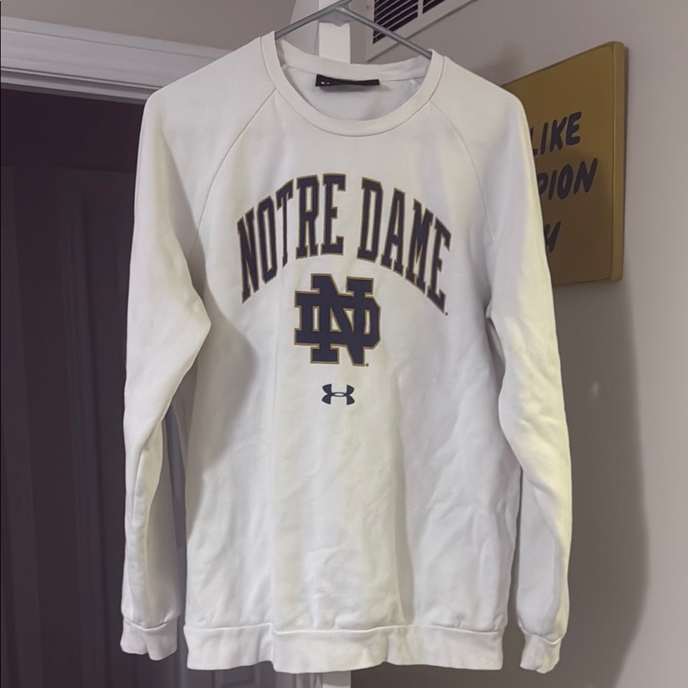 Under Armour Notre Dame White Sweater